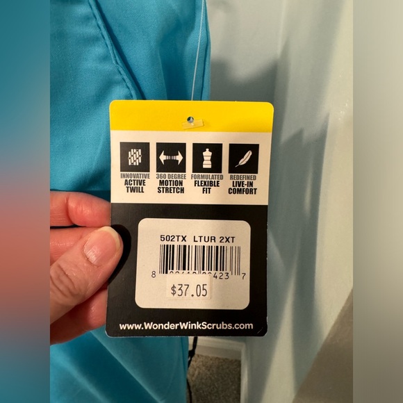 New Wonderwink Wonderwork Light Turquoise Women Scrub Pants 2X 2XL Tall 2XT T - Picture 3 of 10